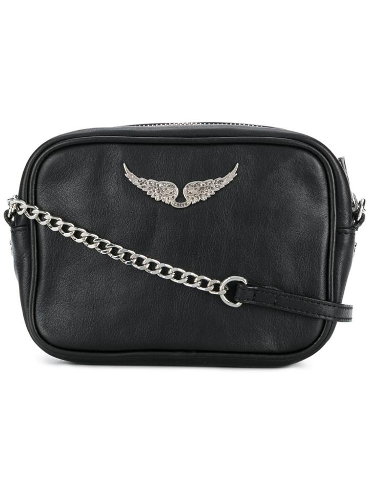 Zadig & Voltaire Wing Plaque Crossbody Bag - Black