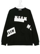Msgm Kids Teen Folded Logo Sweater - Black