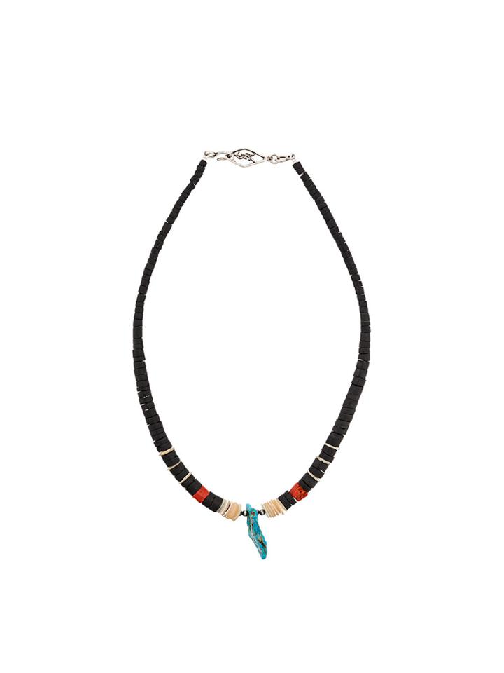 Saint Laurent Beaded Toggle Necklace - Brown