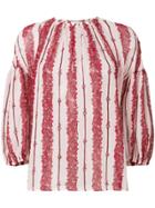 Giambattista Valli Front Striped Loose Blouse - Pink & Purple