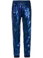 Christian Pellizzari Sequin Embellished Track Pants - Blue