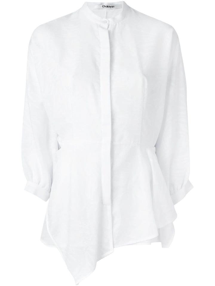 Chalayan Diagonal Drape Blouse - White