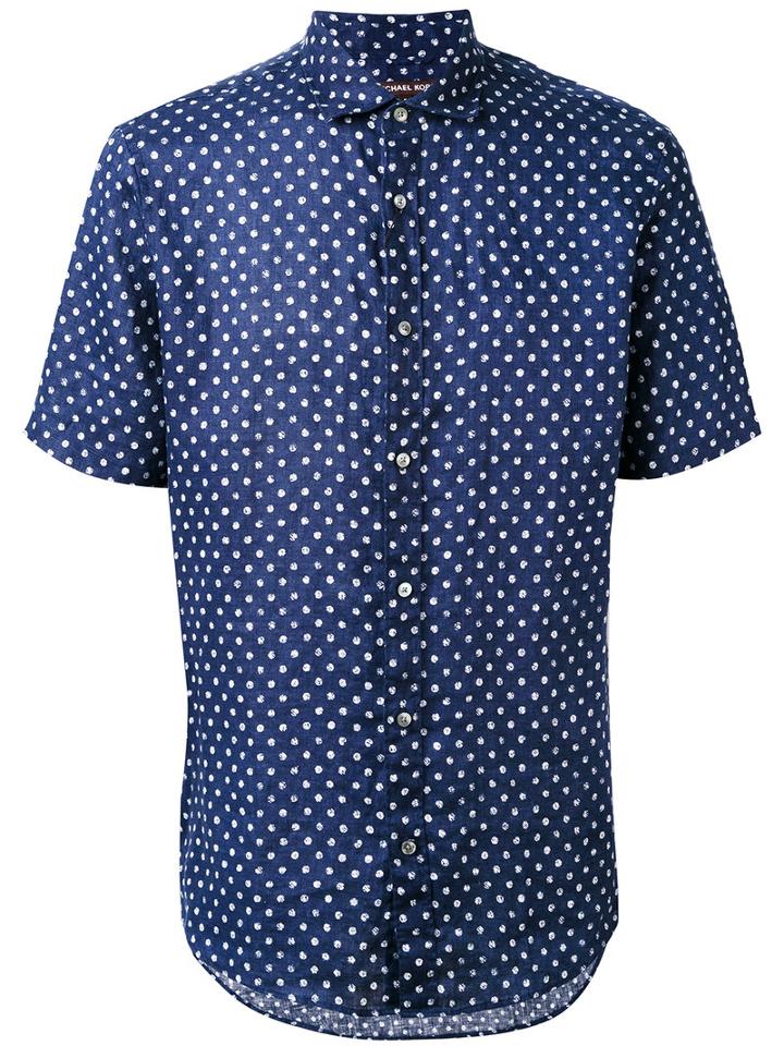Michael Kors - Polka Dot Shirt - Men - Linen/flax - L, Blue, Linen/flax