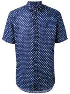 Michael Kors - Polka Dot Shirt - Men - Linen/flax - L, Blue, Linen/flax