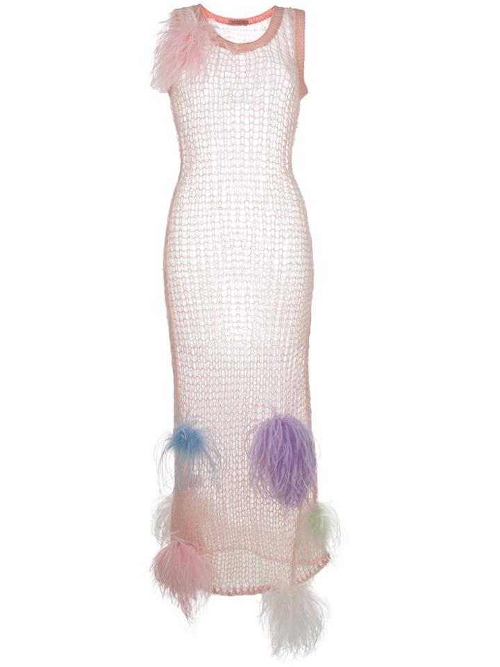 Christopher Kane Knitted Pom Pom Dress - Pink & Purple