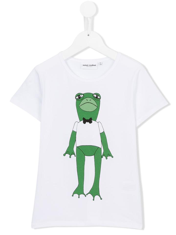 Mini Rodini Frog T-shirt, Boy's, Size: 7 Yrs, White
