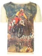 Fake Alpha Vintage 1970s Racing Photo Print T-shirt - Yellow & Orange