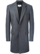 Maison Margiela Single Breasted Coat, Men's, Size: 52, Grey, Cotton/polyamide/viscose/virgin Wool