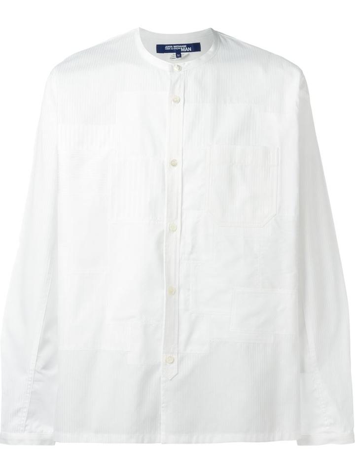 Junya Watanabe Comme Des Garçons Man Grandad Collar Patchwork Shirt