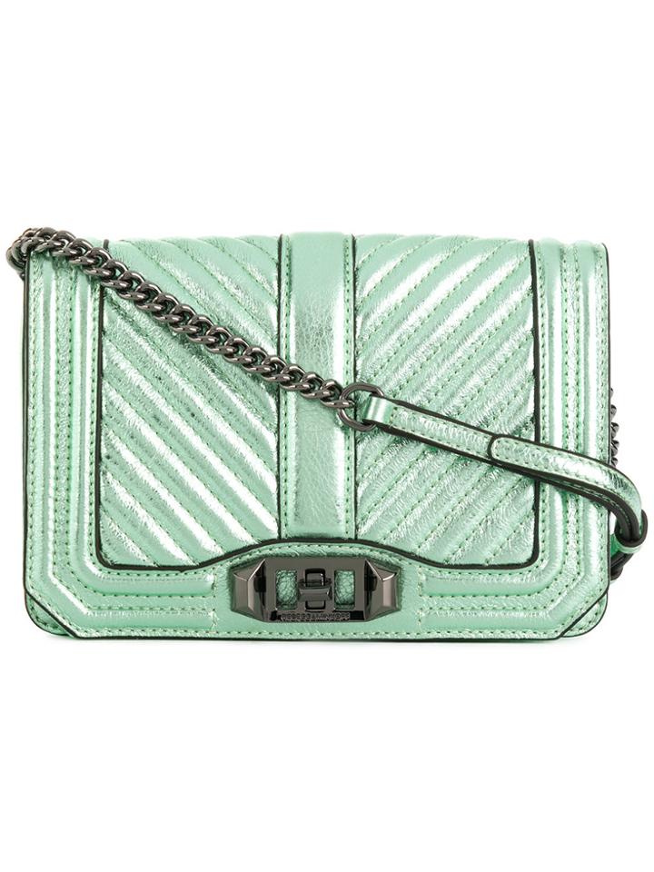 Rebecca Minkoff Quilted Foldover Crossbody Bag - Green