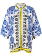 Versace Collection Oversized Printed Shirt - White