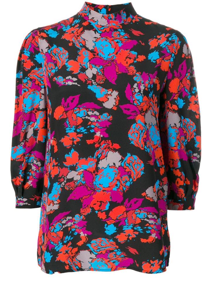 Givenchy Fire Floral Print Blouse - Black