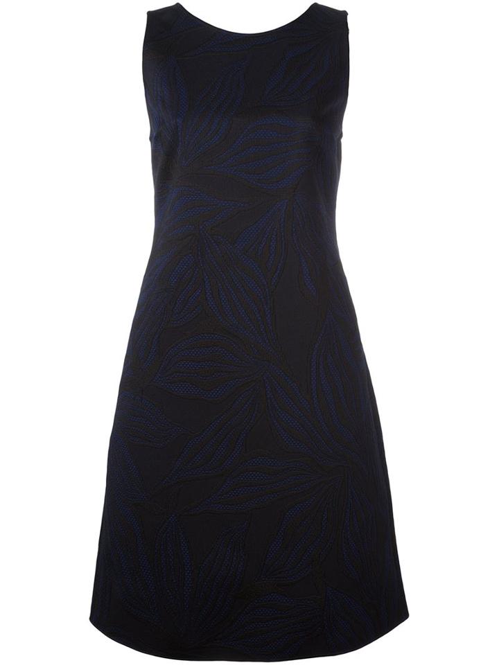 Giorgio Armani Floral Motif A-line Dress, Women's, Size: 44, Blue, Polyester/polyamide/spandex/elastane