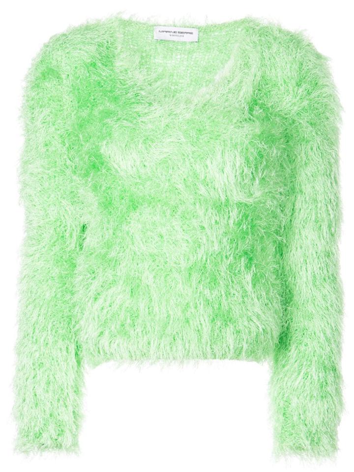 Marine Serre Fire Fluffy Knitted Jumper - Green