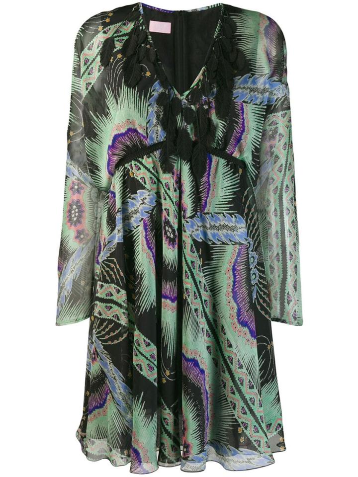 Giamba Feather Appliqués Dress - Black