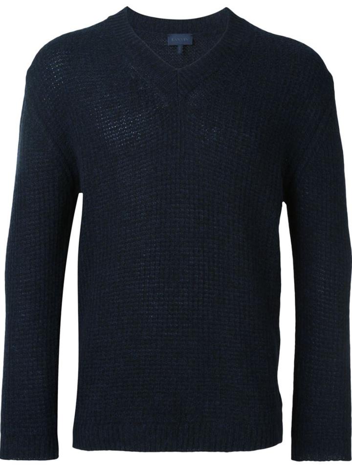 Lanvin Ribbed V-neck Jumper
