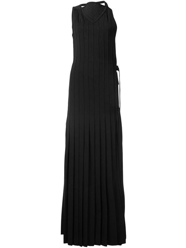 Vera Wang Pleated Plastron Gown, Women's, Size: 2, Black, Elastodiene/polyester/virgin Wool