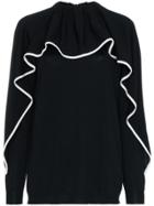 Valentino Frill Knitted Wool Jumper - Black