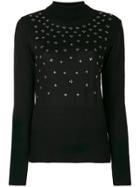 Gaelle Bonheur Studded Turtleneck Sweater - Black