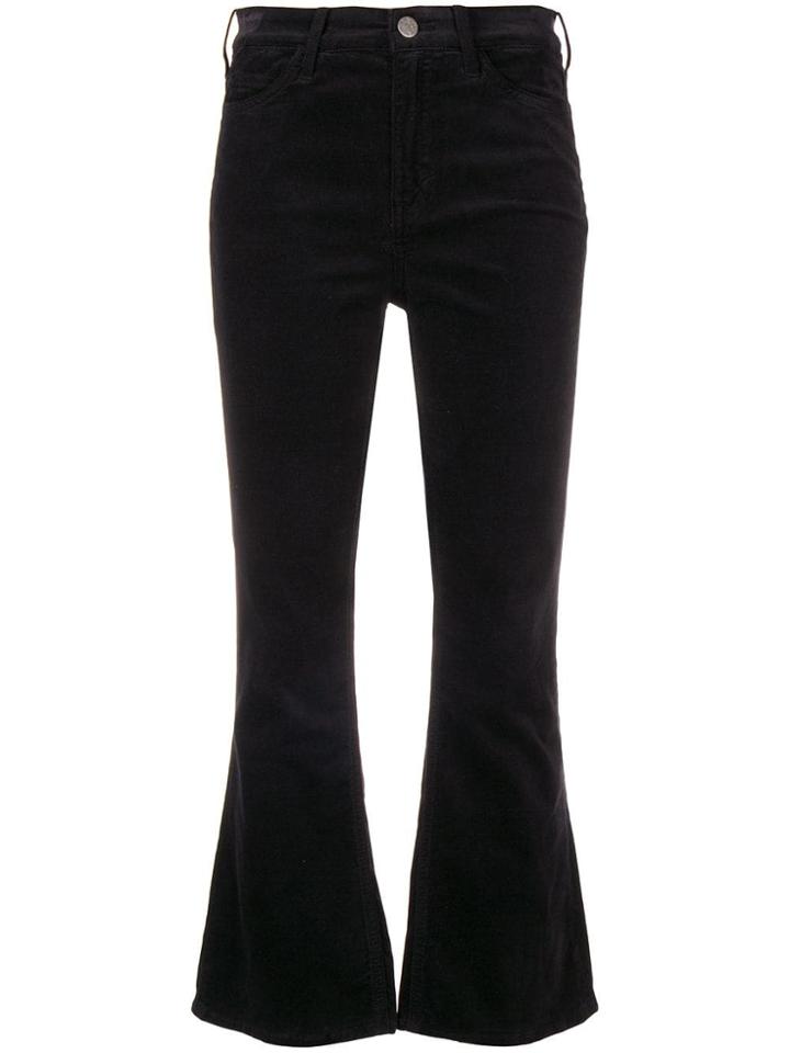 Mih Jeans Marty Cropped Flared Trousers - Black