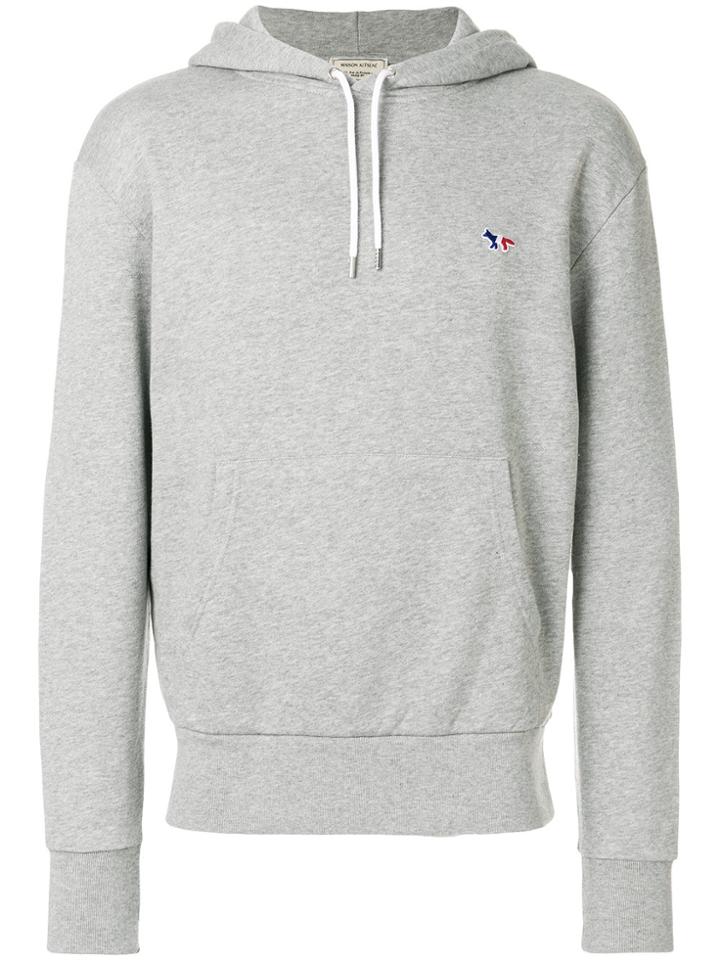 Maison Kitsuné Embroidered Logo Hoodie - Grey