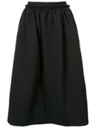 Monique Lhuillier Textured Midi Skirt, Women's, Size: 4, Black, Silk/acrylic/polyamide/wool