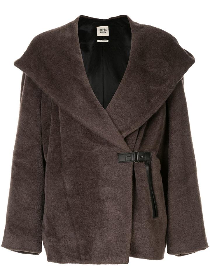 Hermès Vintage Long Sleeve Coat Jacket - Brown