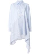 Ava Adore Striped Asymmetric Hem Shirt Dress - Blue