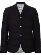 Moncler Gamme Bleu Logo Patch Padded Blazer, Men's, Size: 2, Blue, Cotton/feather Down/cupro/wool