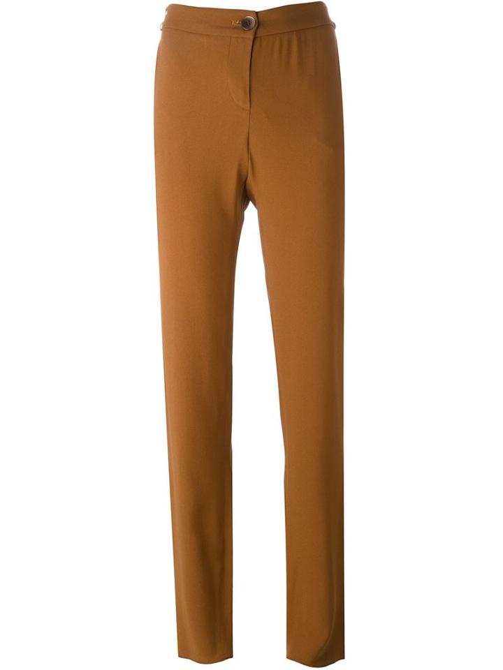 Emporio Armani High-waisted Trousers, Women's, Size: 42, Brown, Acetate/viscose