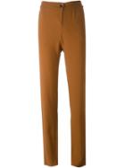 Emporio Armani High-waisted Trousers, Women's, Size: 42, Brown, Acetate/viscose