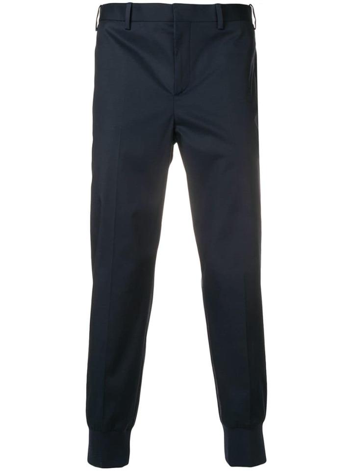 Neil Barrett Tailored Trousers With Elasticated Cuffs - Blue