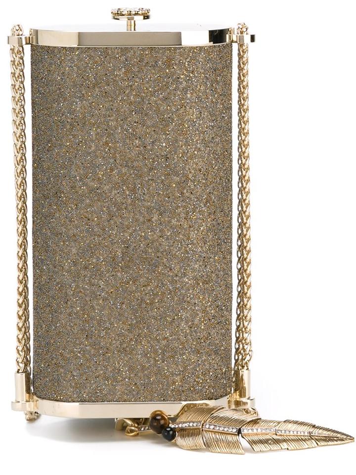 Roberto Cavalli Swarovski Tassel Box, Women's, Grey, Bos Taurus/pvc