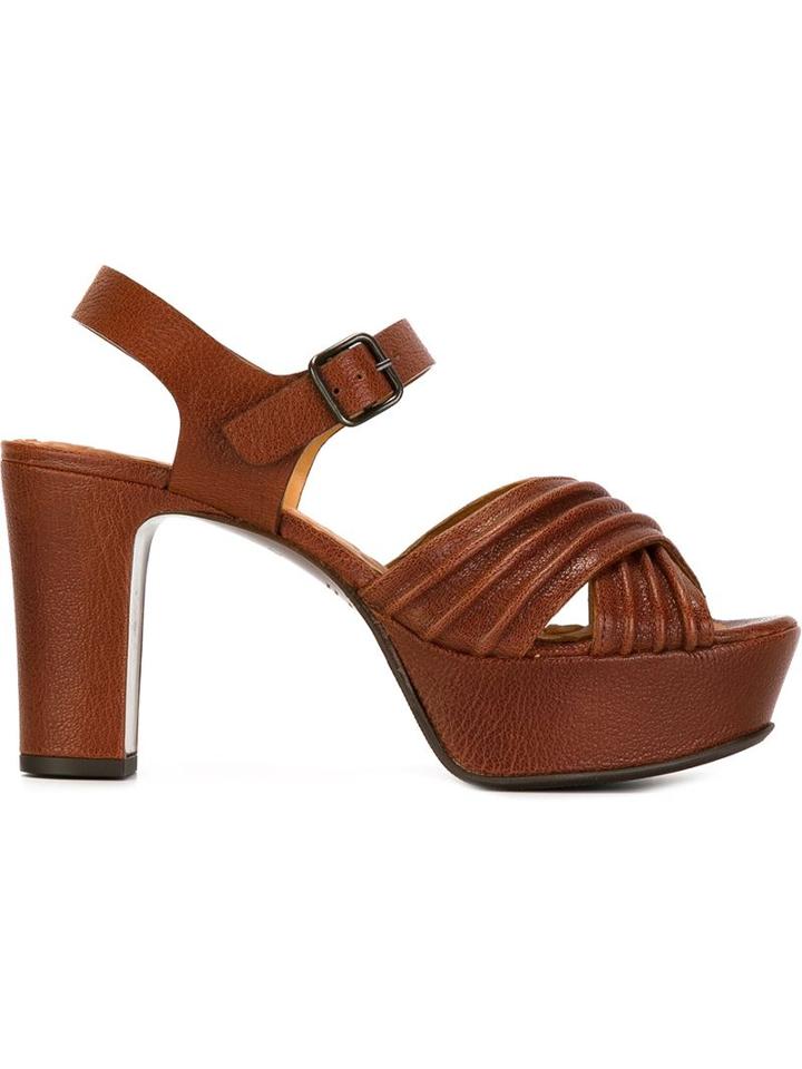 Chie Mihara Marriot Sandals, Women's, Size: 39, Brown, Calf Leather/leather/rubber