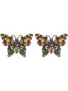 Gucci Crystal Studded Butterfly Earrings - Yellow