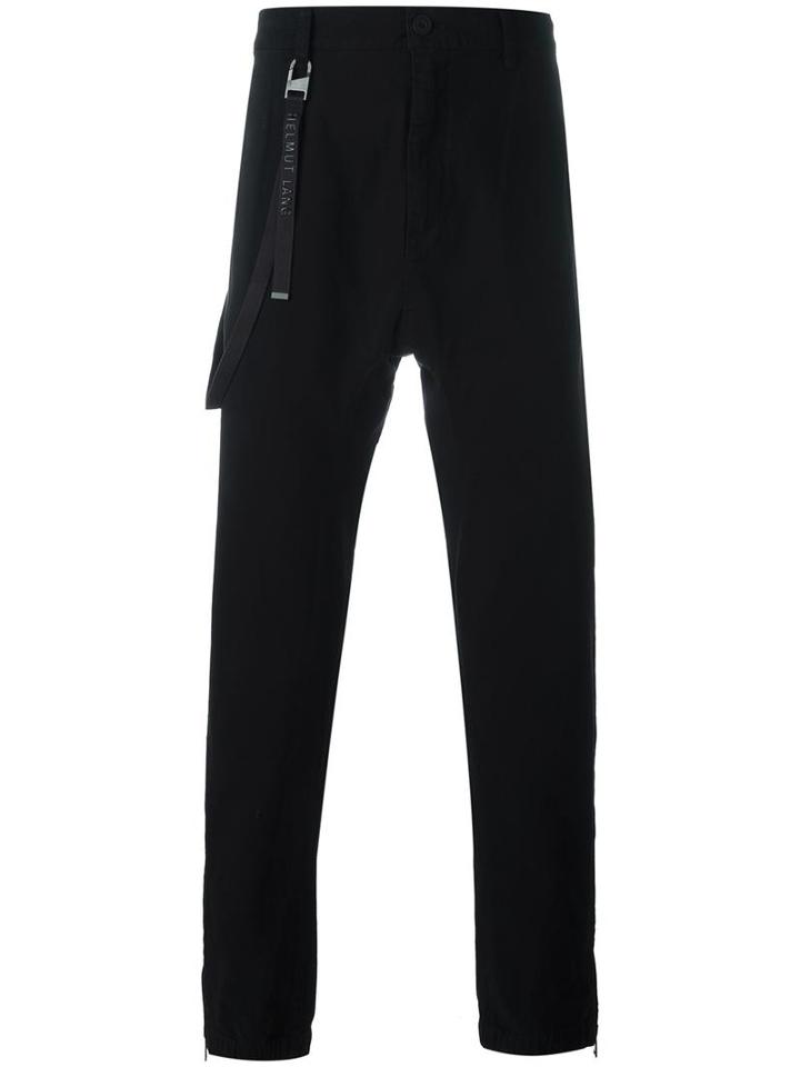 Helmut Lang Strap Detail Trousers, Men's, Size: 31, Black, Cotton/cashmere