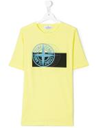 Stone Island Junior Layered Logo Print T-shirt - Yellow & Orange