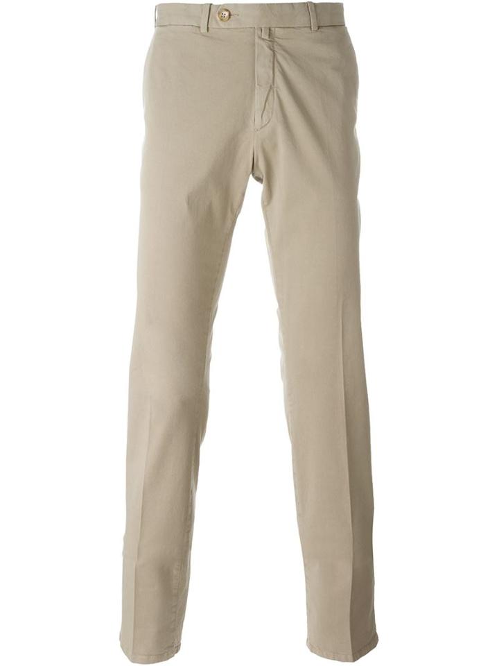 Borrelli Posillipo Trousers, Men's, Size: 42, Nude/neutrals, Cotton/spandex/elastane