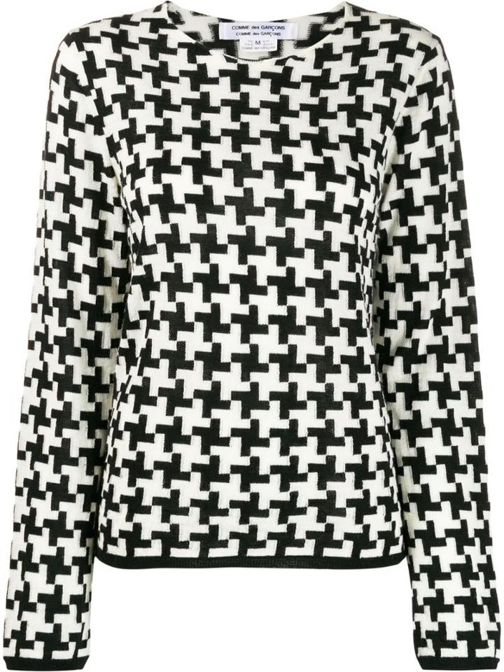 Comme Des Garçons Comme Des Garçons Houndstooth Jumper - Black