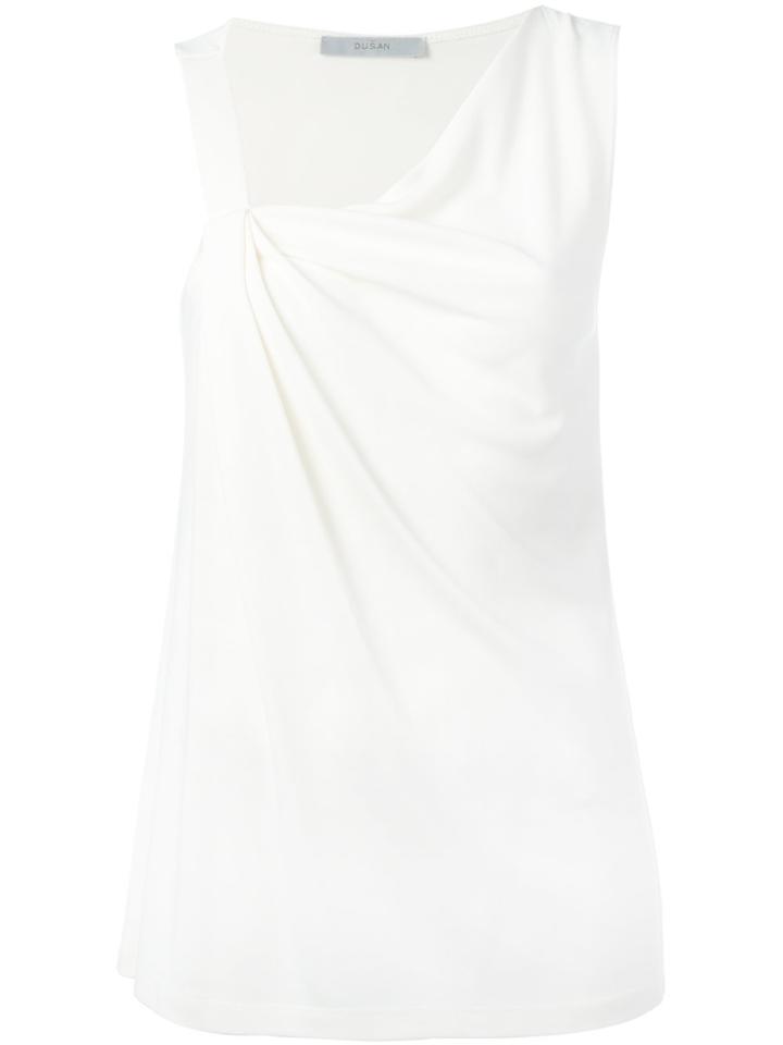 Dusan Asymmetric Shoulder Vest - Nude & Neutrals