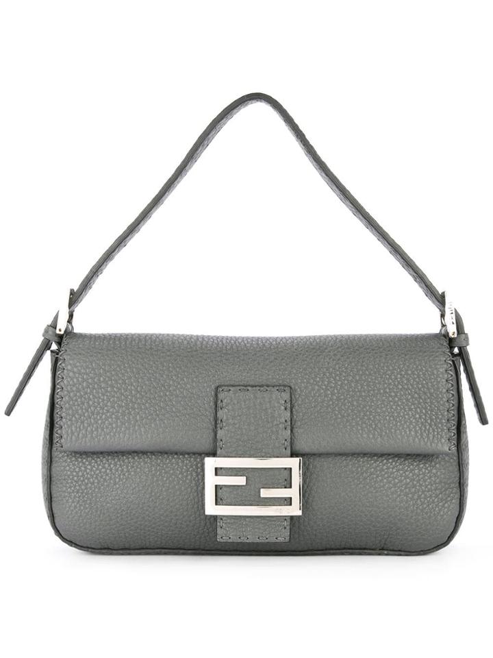 Fendi Vintage Mamma Baguette Selleria Bag - Grey
