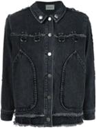 Rachel Comey Raw Edge Denim Jacket, Women's, Size: 6, Black, Cotton