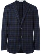 Boglioli Checked Blazer, Men's, Size: 50, Blue, Cotton/virgin Wool/polyamide/cupro