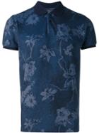 Etro - Floral Print Polo Shirt - Men - Cotton - L, Blue, Cotton