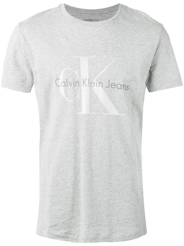 Logo Print T-shirt - Men - Cotton - Xl, Grey, Cotton, Calvin Klein Jeans
