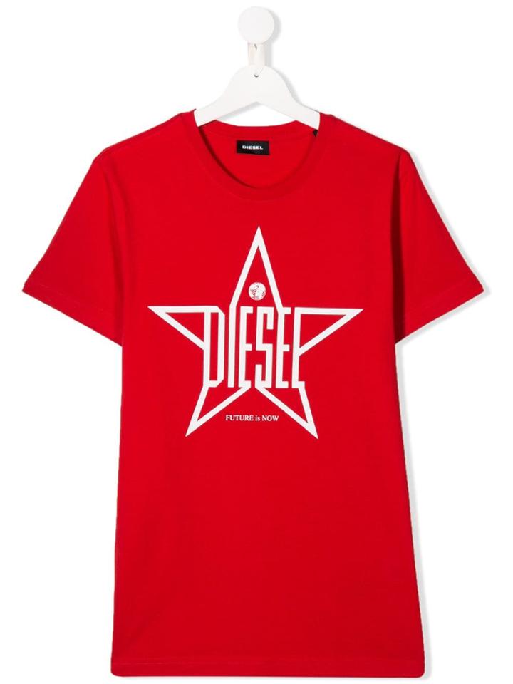 Diesel Kids Star Print T-shirt - Red