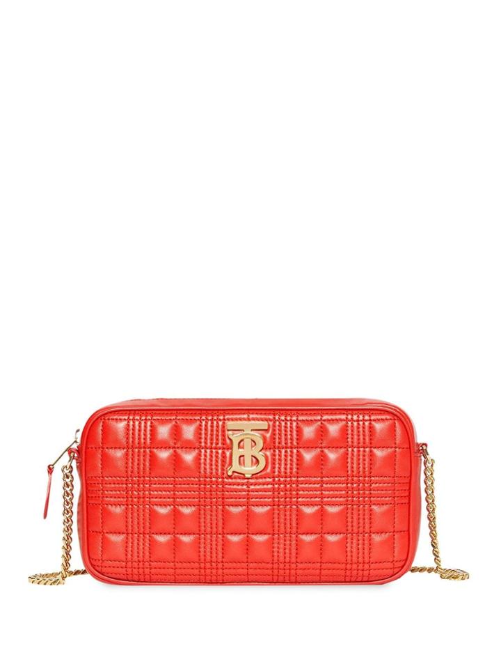 Burberry Quilted Check Camera Bag - Red