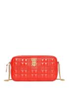 Burberry Quilted Check Camera Bag - Red