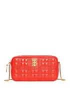 Burberry Quilted Check Camera Bag - Red