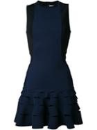 Dion Lee Slash Ruffle Mini Dress, Women's, Size: 6, Blue, Polyamide/polyester/spandex/elastane